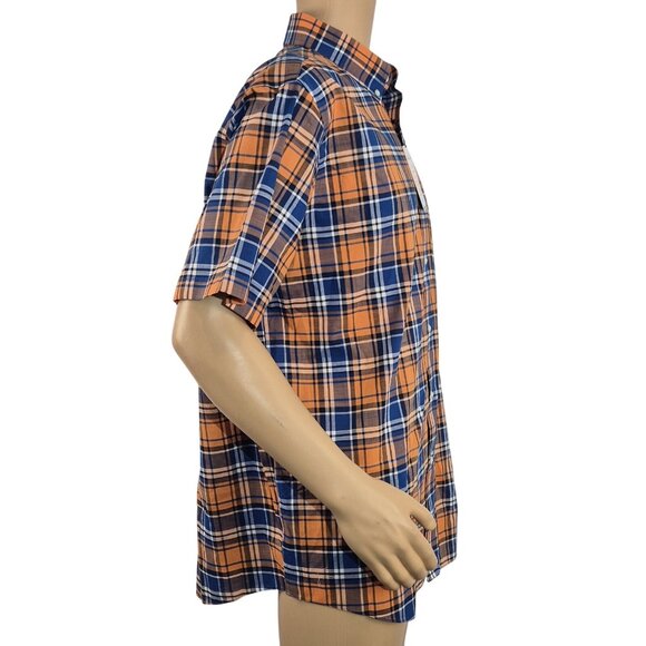 Roundtree & Yorke Gold Label Men's Shirt Size XLT Short Sleeve Orange Plaid  (57 - Picture 4 of 10